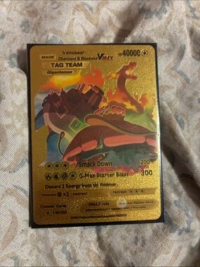 Pokemon Gold Foil Tag Team VMAX Card - Gold
